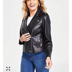 I.N.C. International Concepts Faux Leather Jacket, Size Small